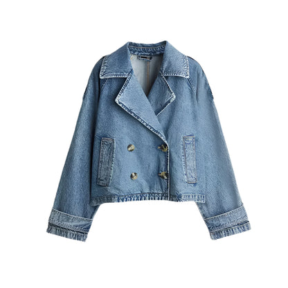 Veste courte en jean à col